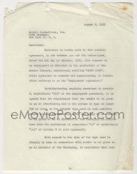 4d055 MOBY DICK 9x11 2pg agreement '55 signed by John Huston's attorney for him!
