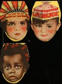 4d124 OUR GANG set of 3 8x10 paper party masks '33 you can be Buckwheat, Darla Hood or Porky!