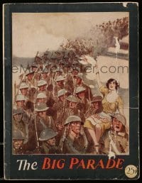 4d589 BIG PARADE souvenir program book '25 King Vidor's World War I epic, John Gilbert, cool art!