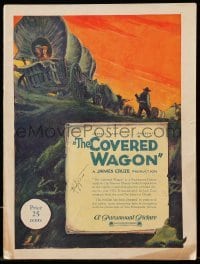 4d603 COVERED WAGON souvenir program book '23 great Hibbiker art of pioneers on The Oregon Trail!