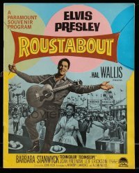 4d689 ROUSTABOUT souvenir program book '64 restless, reckless Elvis Presley on motorcycle w/ guitar!