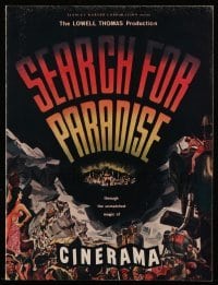 4d693 SEARCH FOR PARADISE Cinerama souvenir program book '57 Lowell Thomas' Himalayan travels!