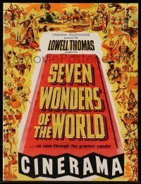 4d694 SEVEN WONDERS OF THE WORLD Cinerama souvenir program book '56 famous landmarks in Cinerama!