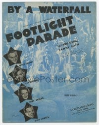 4d274 FOOTLIGHT PARADE sheet music '33 James Cagney, Joan Blondell, Ruby Keeler, By a Waterfall!