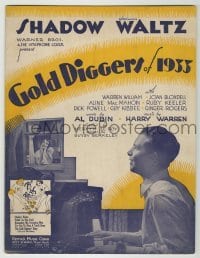 4d276 GOLD DIGGERS OF 1933 sheet music '33 Joan Blondell, Dick Powell playing piano, Shadow Waltz!