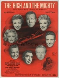4d277 HIGH & THE MIGHTY sheet music '54 William Wellman, John Wayne, Claire Trevor, title song!