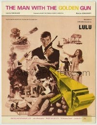 4d281 MAN WITH THE GOLDEN GUN English sheet music '74 McGinnis art of Roger Moore as James Bond!