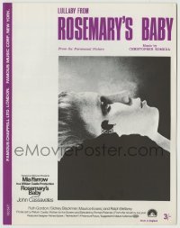 4d289 ROSEMARY'S BABY English sheet music '68 Roman Polanski, Mia Farrow, the creepy lullaby!