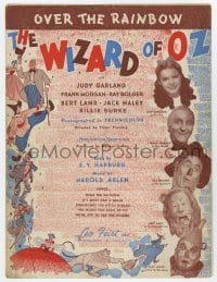 4d302 WIZARD OF OZ sheet music '39 Over the Rainbow, most classic song from the movie!