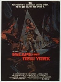 4d326 ESCAPE FROM NEW YORK trade ad '81 John Carpenter, cool art of Kurt Russell as Snake!