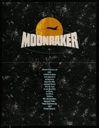 4d442 MOONRAKER promo brochure '79 Roger Moore as James Bond, unfolds to make 21x28 poster!