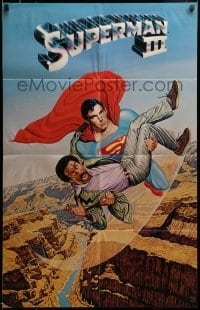 4d455 SUPERMAN III promo brochure '83 Christopher Reeve, Richard Pryor, unfolds to a 25x39 poster!