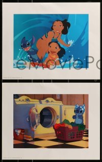 4d172 LILO & STITCH set of 4 11x15 color art prints '02 Walt Disney Hawaiian cartoon!
