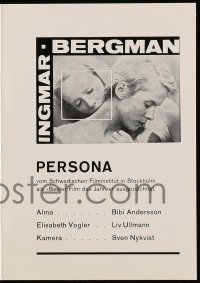 4d312 PERSONA Swiss program '66 close up of Liv Ullmann & Bibi Andersson, Ingmar Bergman classic!