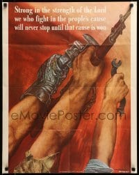 4d033 STRONG IN THE STRENGTH OF THE LORD 22x28 WWII war poster '42 art by David Stone Martin!