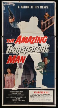 4f585 AMAZING TRANSPARENT MAN 3sh '59 Edgar Ulmer, cool fx art of the invisible & deadly convict!
