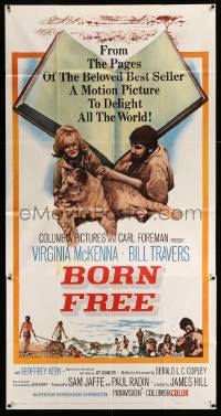 4f617 BORN FREE 3sh '66 great image of Virginia McKenna & Bill Travers with Elsa the lioness!