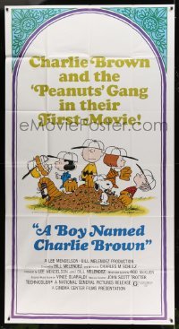 4f619 BOY NAMED CHARLIE BROWN 3sh '70 baseball art of Snoopy & the Peanuts by Charles M. Schulz!