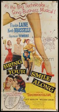 4f621 BRING YOUR SMILE ALONG 3sh '55 Frankie Laine, sexy Constance Towers, first Blake Edwards!