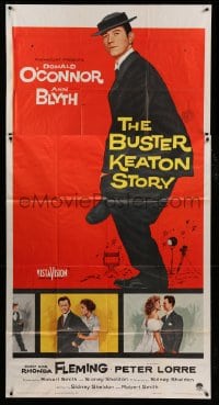 4f626 BUSTER KEATON STORY 3sh '57 Donald O'Connor as The Great Stoneface comedian, Ann Blyth