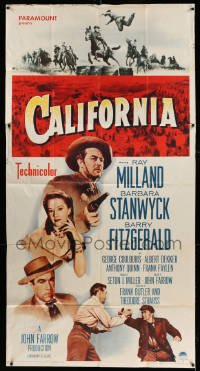 4f628 CALIFORNIA 3sh R58 Ray Milland, Barbara Stanwyck, Barry Fitzgerald, the Golden West!