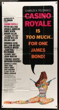4f637 CASINO ROYALE 3sh '67 all-star James Bond spy spoof, sexy psychedelic art by Robert McGinnis!