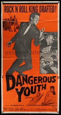4f667 DANGEROUS YOUTH 3sh '58 Frankie Vaughn is an Elvis-like star drafted in the Army!