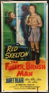 4f713 FULLER BRUSH MAN 3sh '48 great image of wacky half-naked salesman Red Skelton, Janet Blair