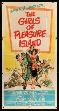 4f719 GIRLS OF PLEASURE ISLAND 3sh '53 Leo Genn, Don Taylor, art of soldiers with sexy girls!