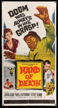 4f732 HAND OF DEATH 3sh '62 great image of cheesy monster, doom was always in his grasp!