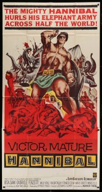 4f733 HANNIBAL 3sh '60 Rehberger art of barechested warrior Victor Mature, Edgar Ulmer directed!