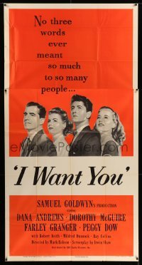 4f753 I WANT YOU style A 3sh '51 Dana Andrews, Dorothy McGuire, Farley Granger, Peggy Dow