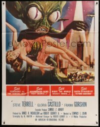 4f757 INVASION OF THE SAUCER MEN INCOMPLETE 3sh '57 Kallis art of cabbage head aliens & sexy girl!