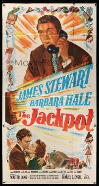 4f762 JACKPOT 3sh '50 James Stewart wins a radio show contest, but can't afford the prize!