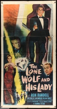 4f787 LONE WOLF & HIS LADY 3sh '49 Ron Randell leaping into his hottest crime film noir adventure!