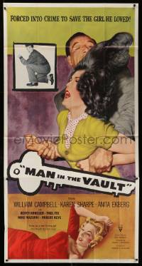 4f802 MAN IN THE VAULT 3sh '56 sexy Anita Ekberg as a two-timing girl, too much for one man!