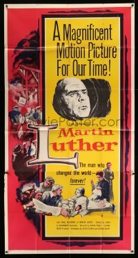 4f808 MARTIN LUTHER 3sh '53 directed by Irving Pichel, most famous rebel against Catholic church!