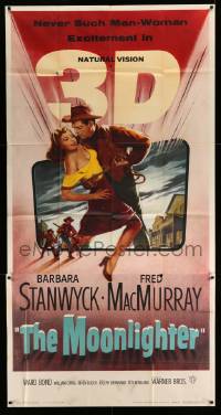 4f823 MOONLIGHTER 3D 3sh '53 art of sexy Barbara Stanwyck & Fred MacMurray coming off the screen!