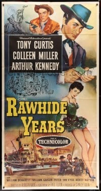 4f862 RAWHIDE YEARS 3sh '55 poker playing Tony Curtis + sexy Colleen Miller & Arthur Kennedy!
