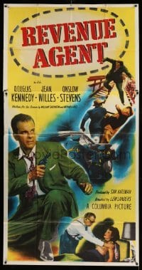 4f868 REVENUE AGENT 3sh '50 tax collector Douglas Kennedy with gun, different crime montage!