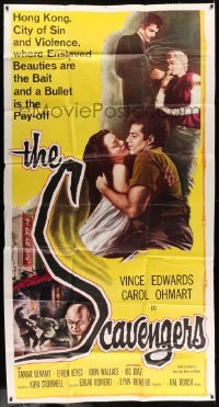 4f881 SCAVENGERS 3sh '59 Vince Edwards & sexy Carol Ohmart in Hong Kong, City of Sin & Violence!
