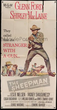 4f888 SHEEPMAN 3sh '58 they called Glenn Ford the stranger with a gun, Shirley MacLaine!