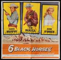4f273 6 BLACK HORSES 6sh '62 great portraits of Audie Murphy, Dan Duryea & sexy Joan O'Brien!