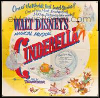 4f282 CINDERELLA 6sh R57 Disney's classic musical cartoon, the greatest love story ever told!