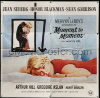 4f308 MOMENT TO MOMENT 6sh '65 close up of sexy Jean Seberg laying on bed in a moment of weakness!