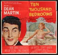 4f327 TEN THOUSAND BEDROOMS style D 6sh '57 art of Dean Martin & sexy Anna Maria Alberghetti in bed!