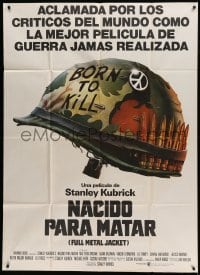 4f347 FULL METAL JACKET Argentinean 41x57 '87 Stanley Kubrick Vietnam War movie, Castle art!