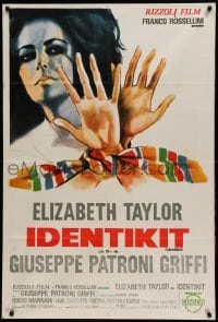 4f411 DRIVER'S SEAT Argentinean '75 cool different artwork of Elizabeth Taylor with hands tied!