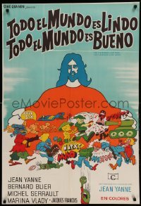 4f418 EVERYBODY HE IS NICE EVERYBODY HE IS BEAUTIFUL Argentinean '72 Tomm cartoon art of Jesus!