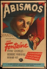 4f455 IVY Argentinean '47 art of utterly EVIL bad girl Joan Fontaine, pity the men in her life!